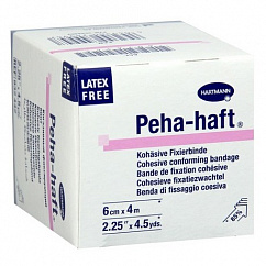 Бинт PEHA-HAFT Latexfree фикс. когезив. 4м х 6см (белый)